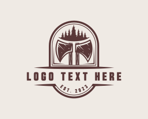 Axe Pine Tree Logger logo