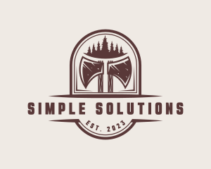 Axe Pine Tree Logger logo design