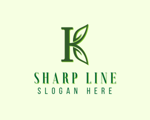 Organic Leaf Letter K Logo