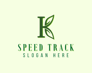 Organic Leaf Letter K logo