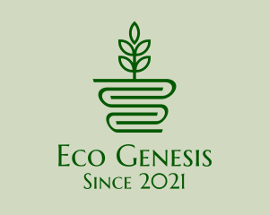 Eco House Plant  logo design