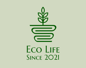 Eco House Plant  logo design