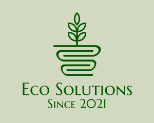 Eco House Plant  logo design