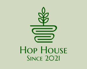 Eco House Plant  logo design