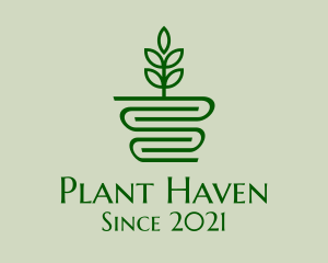 Eco House Plant  logo design