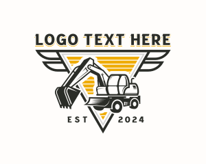 Construction Excavator Demolition Logo