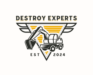 Construction Excavator Demolition logo design