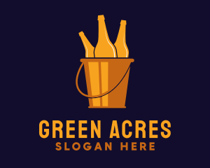 Gold Beer Bucket Pub Logo