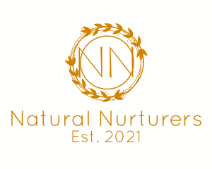 Nature Autumn Wreath  logo design