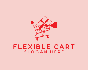 Valentine Shopping Cart logo design