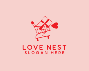 Valentine Shopping Cart logo design