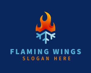 Gradient Flame Snowflake  logo design