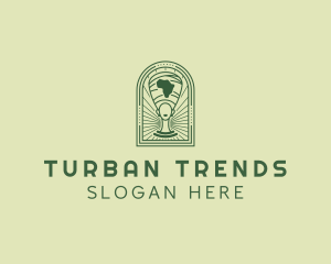 African Woman Turban logo design