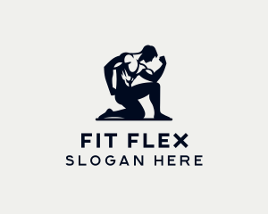 Bodybuilder Fitness Trainer logo design