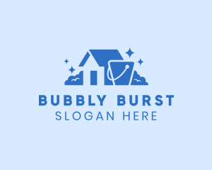 Clean House Bucket Sparkle logo design