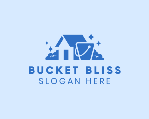 Clean House Bucket Sparkle logo design