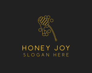 Yellow Honey Dipper Hexagon logo