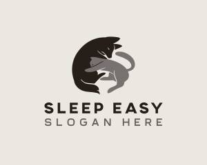 Sleeping Cat Dog logo design