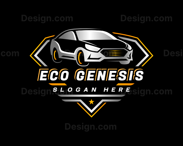 Auto Race Car Transportation Logo