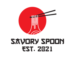 Asian Noodle Volcano logo design