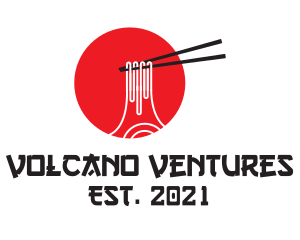 Asian Noodle Volcano logo design