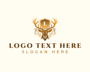 Deer Floral Shield logo