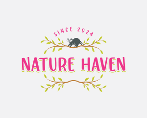 Raccoon Nature Wildlife logo design