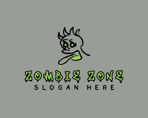 Graffiti Zombie Creepy logo design