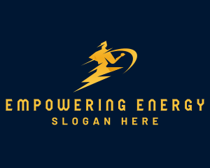 Human Lightning Power logo design