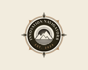 Navigation Compass Mountain logo design