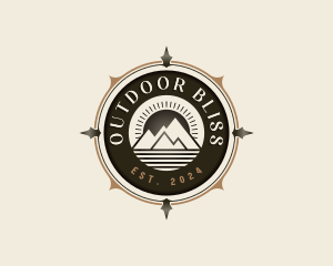 Navigation Compass Mountain logo design