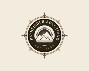 Navigation Compass Mountain logo design