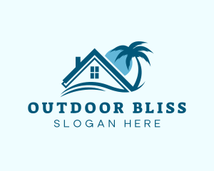 Blue Summer Beach House logo design