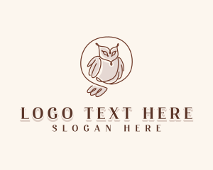 Elegant Owl Bird logo