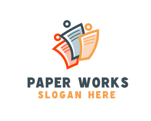 People Learning Paper logo design