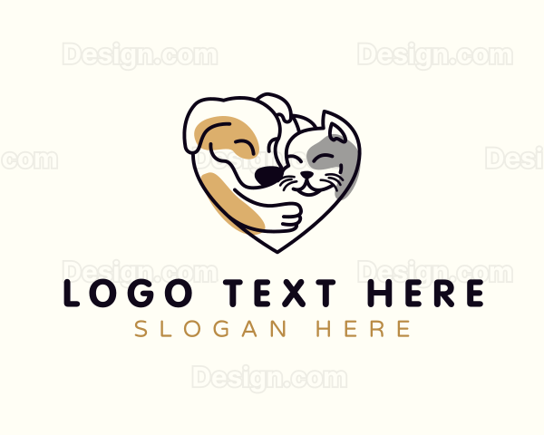 Cat Dog Pet Love Logo