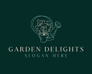 Lawn Garden Watering Can logo design