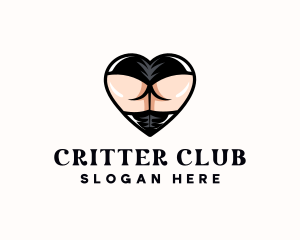 Erotic Booty Heart logo design