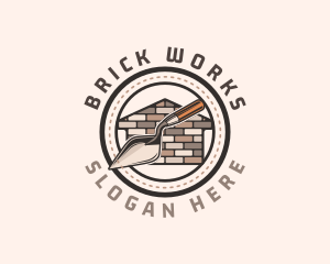 Masonry Trowel Brick Builder logo design