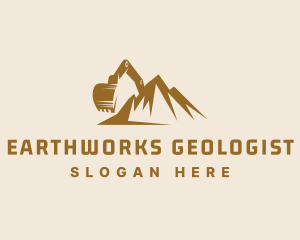 Mountain Mining Excavator logo design