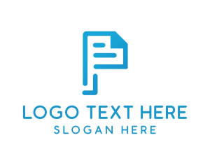 Document - Page Document Letter P logo design