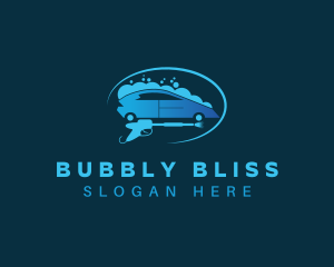 Car Cleaning Bubbles Wash logo design