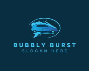 Car Cleaning Bubbles Wash logo design