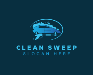 Car Cleaning Bubbles Wash logo design