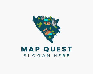 Bosnia Country Map logo design