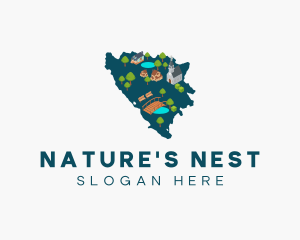 Bosnia Country Map logo