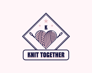 Crochet Knitting Heart logo