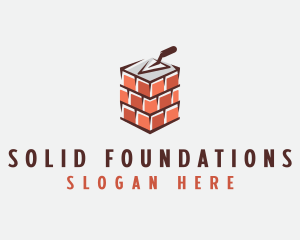 Trowel Bricklaying Masonry logo design