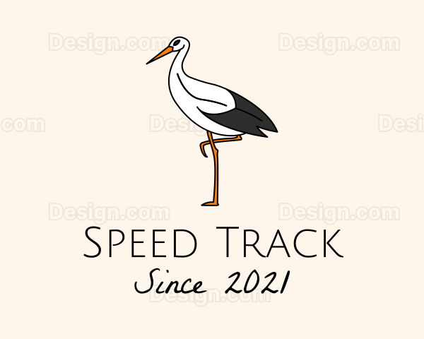 Wild Egret Bird Logo