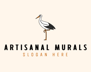 Wild Egret Bird  logo design